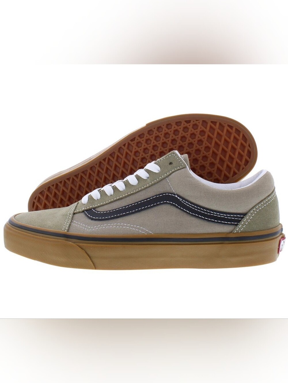 Vans Old Skool "Gum Timber Wolf" Brown Suede Sneakers - Size Men 8 / Women 9.5
